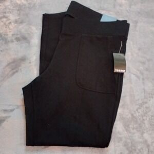 Torrid‎ Pants Black Ponte Knit Womens Plus Sz 1 Pull On Pockets Stretch Comfort